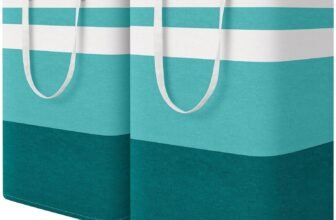 HomeHacks 2-Pack Large Laundry Basket, Waterproof, Freestanding Laundry Hamper, Collapsible Tall Clothes Hamper with Extended Handles for Clothes Toys in the Dorm and Family (Green, 75L)