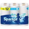 Sparkle Pick-A-Size Paper Towels, 6 Double Rolls (660 Sheets Total) – Strong 2-Ply Towels for Kitchen Cleanup and Everyday Messes
