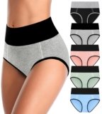 MISSWHO Cotton High Waisted Womens Underwear Soft Stretch Breathable Full Coverage Ladies Panties(Regular & Plus Size)