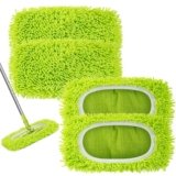 Reusable Dry Sweeping Cloths Microfiber Wet Mop Pads Compatible with Swiffer Sweeper Mop Replacement Sweeping Mopping pad Refills for Hardwood Surface Floor Cleaning (4PCS)